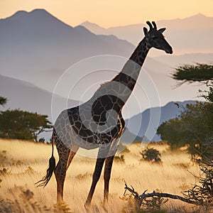 African giraffe hyperrealistic