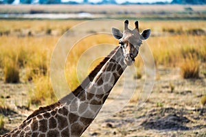 African giraffe in the wild, Zimbabwe, Africa