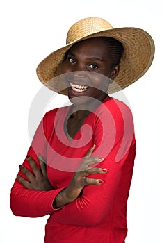 African girl with hat