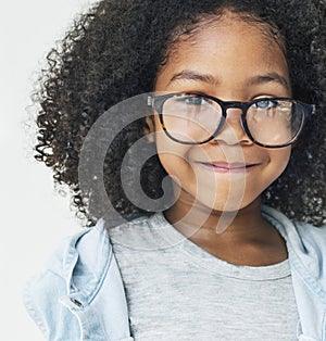 African Girl Smling Fun Happiness Retro Concept