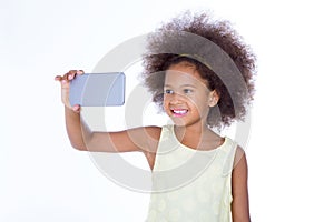 African girl take a selfie