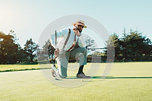 African golf player on the field