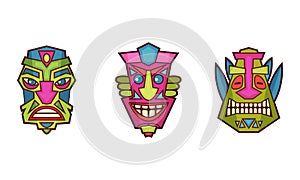 African Guise or Mask as Tribal Attribute Vector Set