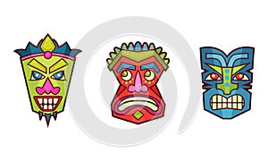 African Guise or Mask as Tribal Attribute Vector Set