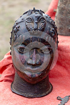 African handicraft statues in ebony wood