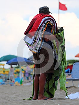 African hawker on the beach