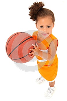 African-Hispanic Girl Child Basketball Player