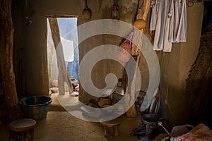 African hut interior