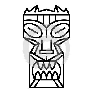 African idol icon, outline style