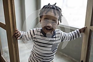 African kid having a fun time
