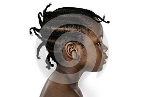 African kid portrait shoot with side view