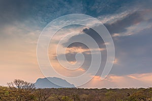 African landscape in Lubango, Angola with mountains and dramatic photo