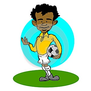 African,Latino soccer player cartoon photo