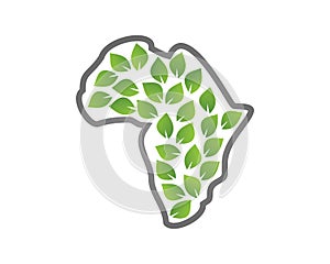 african leaf map icon template