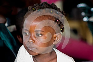 African little child girl portrait big eyes looking