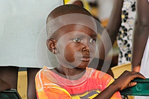 African little child portrait big eyes looking