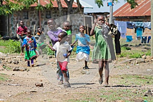 African little children coming from school