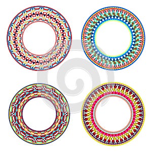 African Maasai beads necklace design vector illustrations.