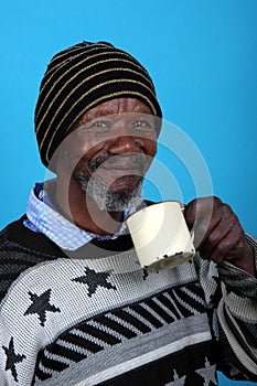 African Man Drinking