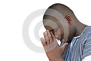 African man praying