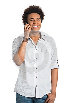 African Man Talking On Cellphone