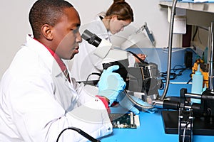 African Man Technician in Lab