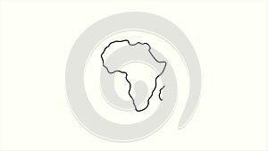 african map icon motion graphic animation design, line art africa map clip video