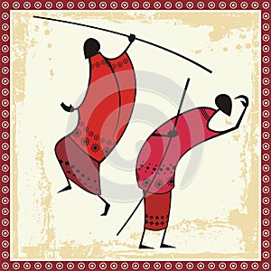 African Masai Warriors Illustrations