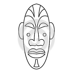 African mask icon, outline style