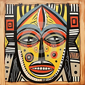 African Mask Painting: Emotive Outsider Art Inspired By Ugandan Wood Mask