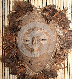 African mask used by sorcerers and shamans during ceremonies in