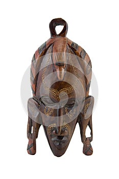 African mask on white background