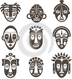 African masks set