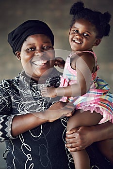 African mother and daughter