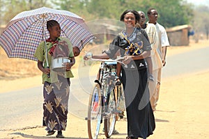 African people in the street zambia