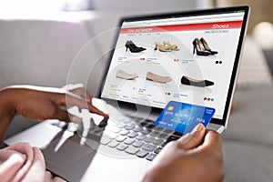 African Person Shopping In Ecommerce Online Shop