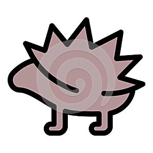 African porcupine icon color outline vector