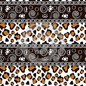 African print with cheetah skin pattern