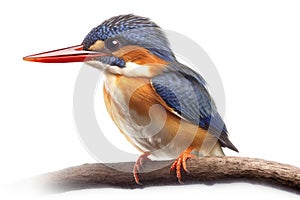 African Pygmy Kingfisher isolate on white background