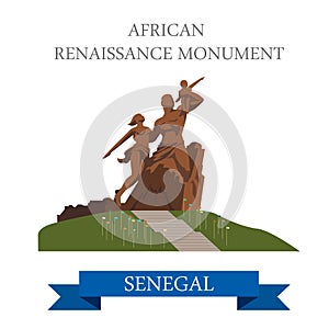 African Renaissance Monument in Dakar in Senegal i photo