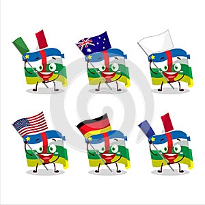 African republic flag cartoon character bring the flags of various countries