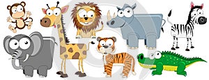 African safari animals - vector illustrations