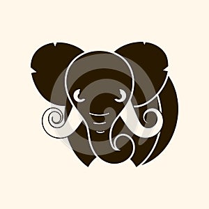 African safari elephant logo - vector illustration, emblem design