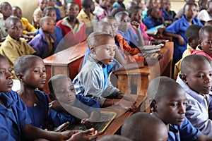 African school children in classroom