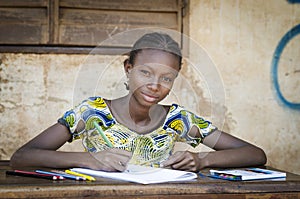 African School Girl Posing for an Educational Shot Symbol
