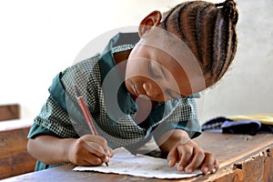 African Schoolgirl Writing