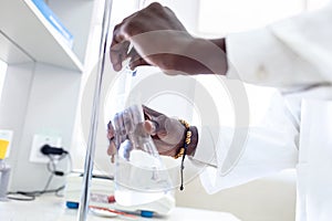 African scientist testing in the laboratory