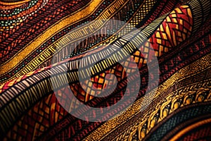 African striped ethnic fabric shawl, scarf or carpet