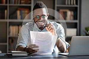 African student guy do tests prepares for entrance exams