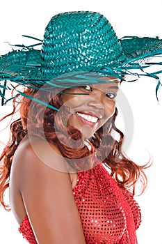 African with sunhat